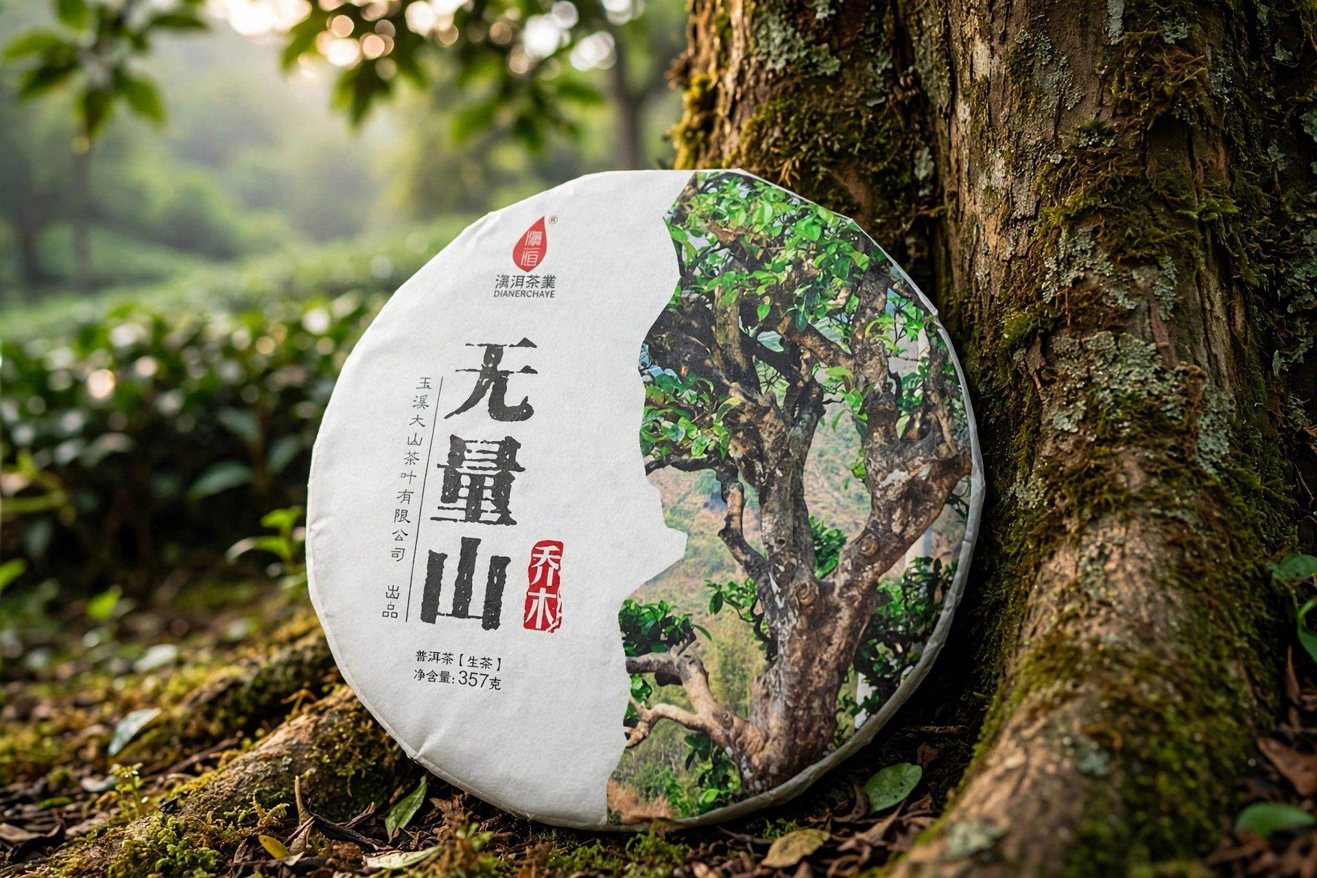無量山茶餅靠於青苔古樹