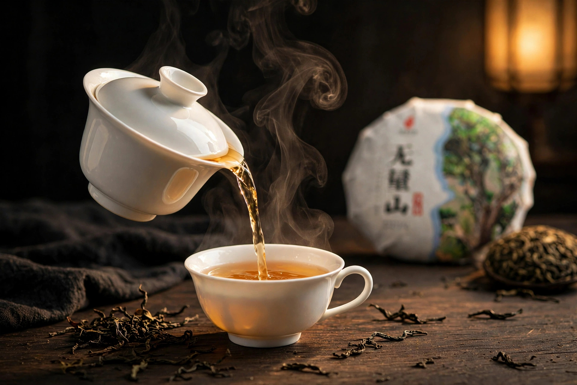 茶湯注入杯中